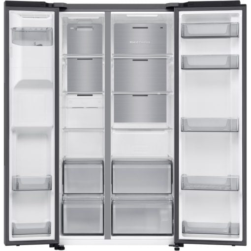 Samsung AI Series 6 American Style Fridge/Freezer - Black Stainless Steel | RS70F64KEFEU