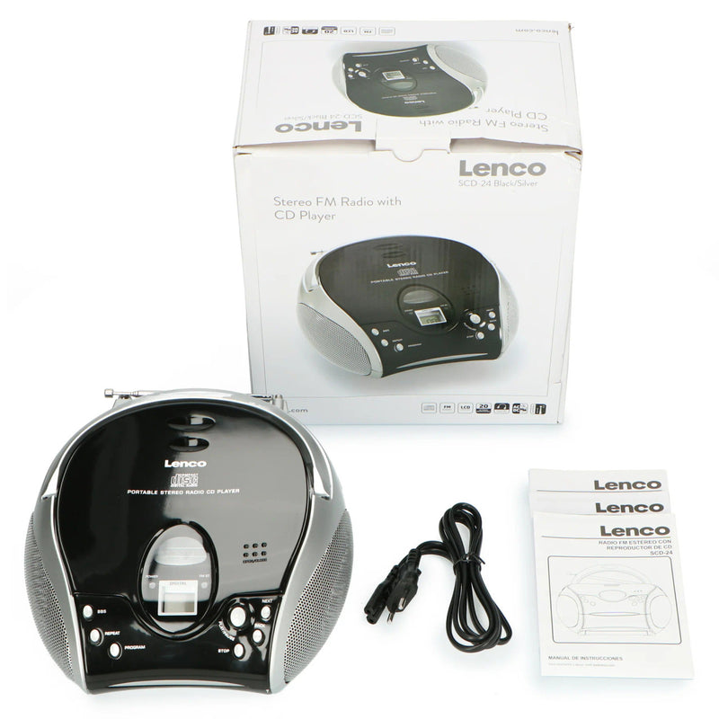 Lenco Portable Stereo FM Radio With CD player | SCD-24BLACK