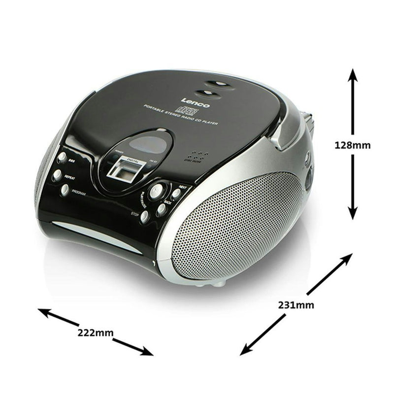 Lenco Portable Stereo FM Radio With CD player | SCD-24BLACK