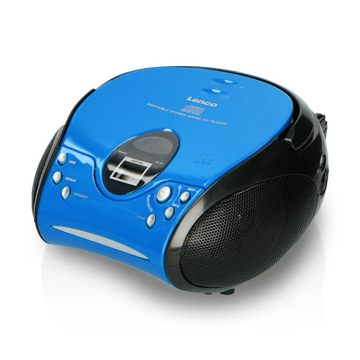 Lenco SCD-24 Portable Stereo FM Radio with CD Player - Blue/Black | 37585