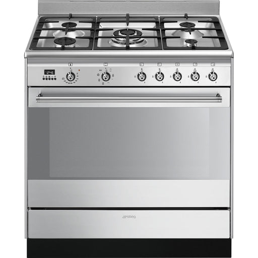 Smeg Concert 90cm Dual Fuel Single Cavity Range Cooker - Stainless Steel | SUK91MFX9