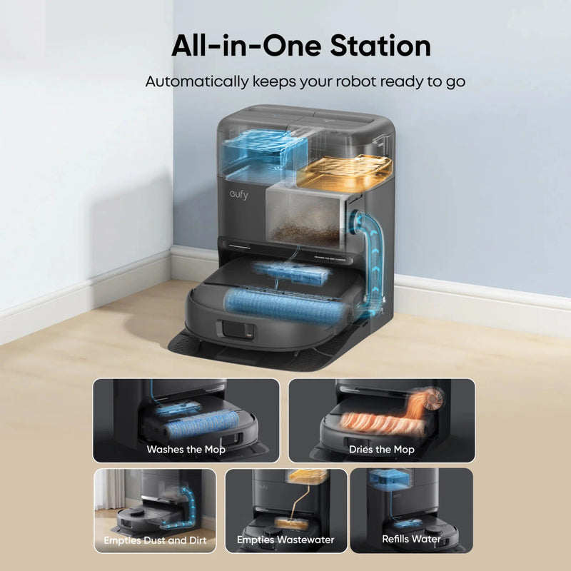 Eufy C28A Omni Robot Vacuum Cleaner & Mop - Black | T211AV10
