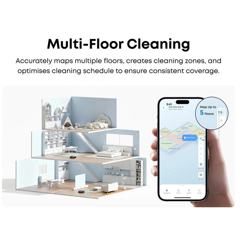 Eufy C28A Omni Robot Vacuum Cleaner & Mop - Black | T211AV10