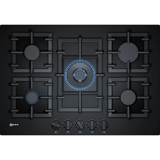 NEFF 75cm 5 RING GAS HOB BLACK TEMPERED GLASS