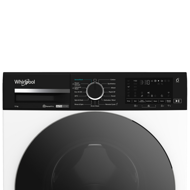 Whirlpool 6th Sense 12kg AutoDose Washing Machine 1400rpm - White | W0M27WADSIRE