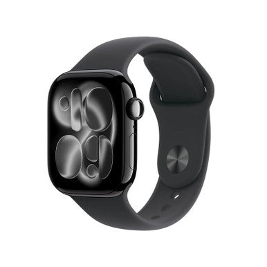 Apple Watch Series 11Â GPSÂ 42mmÂ Jet Black Aluminium Case with Black Sport Band - S/M | MEQT4MP/A