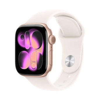 Apple Watch Series 11Â GPSÂ 42mmÂ Rose Gold Aluminium Case with Light Blush Sport Band - S/M | MEU04MP/A