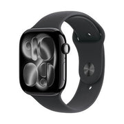 Apple Watch Series 11Â GPSÂ 46mmÂ Jet Black Aluminium Case with Black Sport Band - M/L | MEUX4MP/A