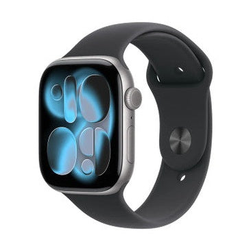 Apple Watch Series 11Â GPSÂ 46mmÂ Space Grey Aluminium Case with Black Sport Band - M/L | MEV44MP/A