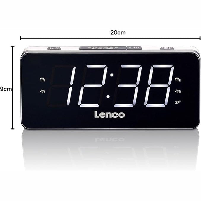 Lenco CR-18 Clock Radio With LED Display - Black | A002405
