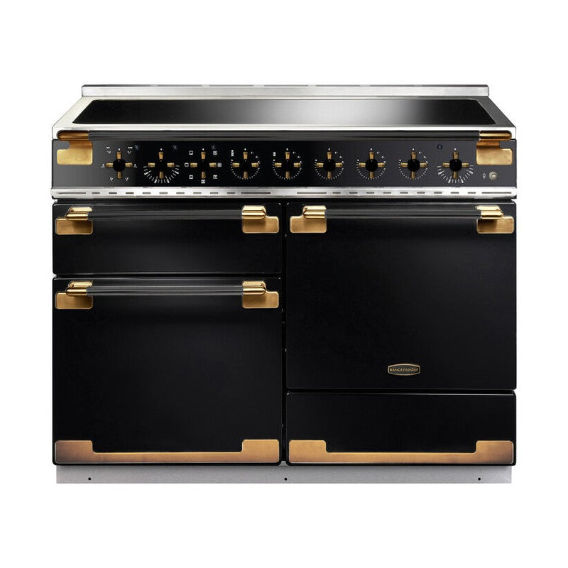 Rangemaster Elise Luxe 110 Induction Range Cooker - Black / Antique Brass