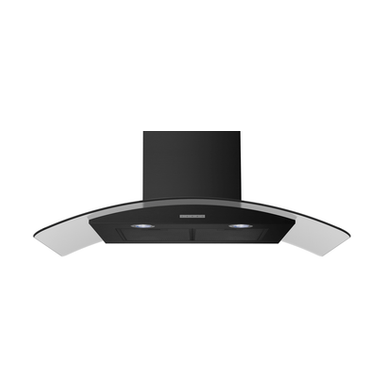 Belling Chimney Hood Curved Glass 90cm - Black | CHIM904GBLK