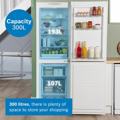Bosch Series 2 free-standing fridge-freezer with freezer - White | KGN34NWEAG