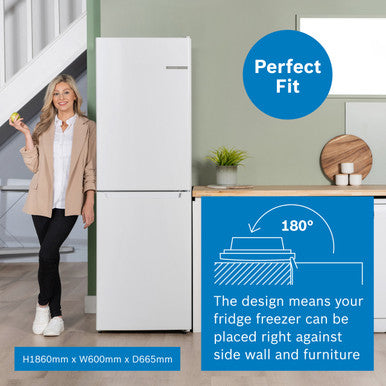 Bosch Series 2 free-standing fridge-freezer with freezer - White | KGN34NWEAG