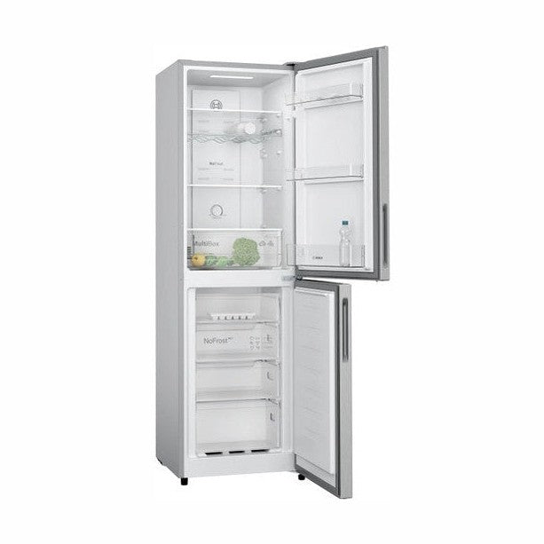 Bosch Series 2 Total No Frost free-standing fridge-freezer with freezer at bottom - Stainless steel | KGN27NLEAG