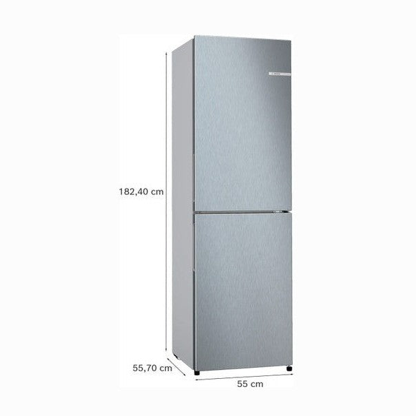 Bosch Series 2 Total No Frost free-standing fridge-freezer with freezer at bottom - Stainless steel | KGN27NLEAG