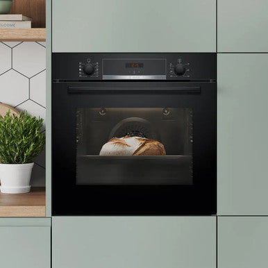 Bosch Series 4 Built-in oven with added steam function - Black | HQA534BB3B