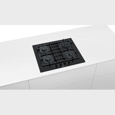 Bosch Series 4 Gas Hob 60cm Tempered glass - Black | PNP6B6B90