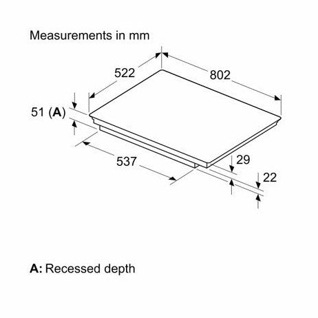 Bosch Series 6 Induction Hob 80cm - Black | PIV831HB1E