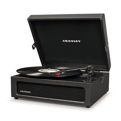 Crosley CR8017B-BK Voyager Portable Turntable with Bluetooth Receiver and Built-in Speakers Black