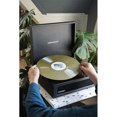 Crosley CR8017B-BK Voyager Portable Turntable with Bluetooth Receiver and Built-in Speakers Black