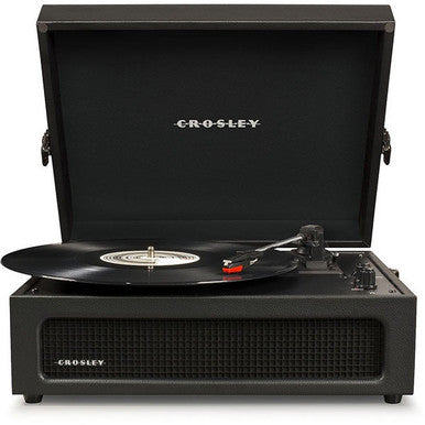 Crosley CR8017B-BK Voyager Portable Turntable with Bluetooth Receiver and Built-in Speakers Black
