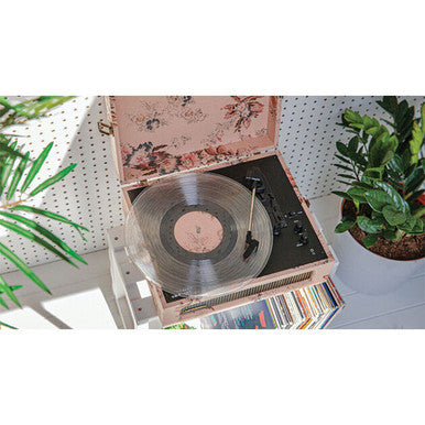 Crosley CR8017B-FL4 Voyager Portable Turntable with Built-in Bluetooth Receiver - Floral