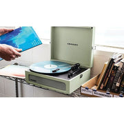 Crosley CR8017B-SA4 Voyager Portable Turntable with Bluetooth Receiver and Built-in Speakers - Sage