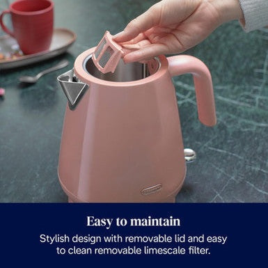 DeLonghi Eclettica 1.7L Kettle - Pink | KBY3001.PK