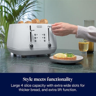 DeLonghi Eclettica 4 Slice Toaster - White | CTY4003.W