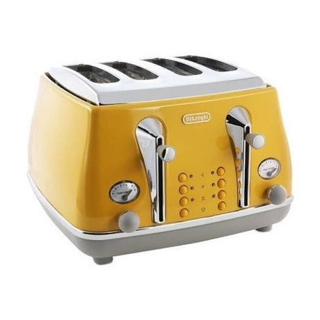 DeLonghi Icona Capitals 4 Slice Yellow Toaster | CTOC4003.Y