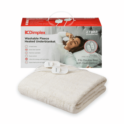 Dimplex Double Washable Fleece Heated Underblanket w/ Dual Control | DFB2003