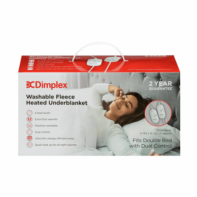 Dimplex Double Washable Fleece Heated Underblanket w/ Dual Control | DFB2003