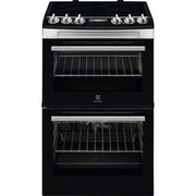 Electrolux 55cm Electric Freestanding Double Cooker with Ceramic Hob - Stainless Steel | LKR555100X