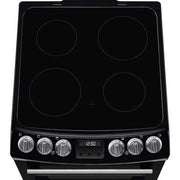 Electrolux 55cm Electric Freestanding Double Cooker with Ceramic Hob - Stainless Steel | LKR555100X