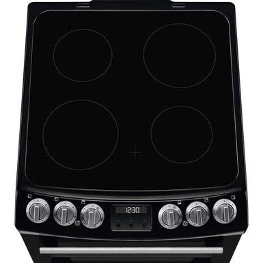 Electrolux 55cm Electric Freestanding Double Cooker with Ceramic Hob - Stainless Steel | LKR555100X