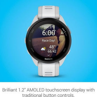 Garmin Forerunner 165 Music Smartwatch - Mist Grey & Whitestone | 010-02863-31