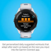Garmin Forerunner 265 Music Smartwatch - Black Bezel with Whitestone Case and Whitestone/Tidal Blue Silicone Band | 010-02810-11