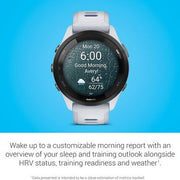 Garmin Forerunner 265 Music Smartwatch - Black Bezel with Whitestone Case and Whitestone/Tidal Blue Silicone Band | 010-02810-11