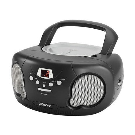 Groov-e GVPS733/BK Original Boombox Portable CD Player with Radio - Black
