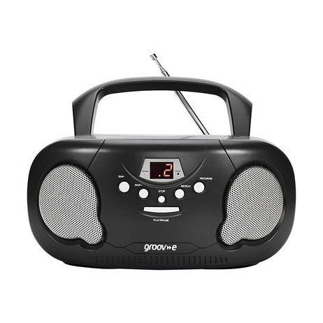 Groov-e GVPS733/BK Original Boombox Portable CD Player with Radio - Black