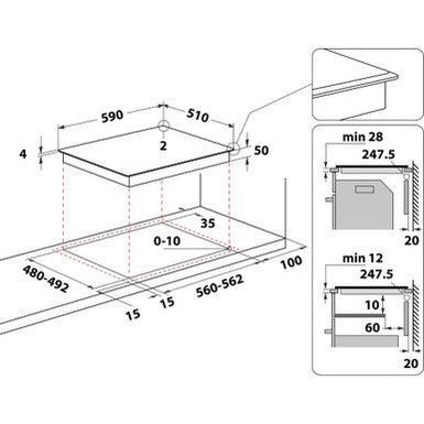 Hotpoint 4 Zone Glass Ceramic Induction Hob | TQ 4160S BF