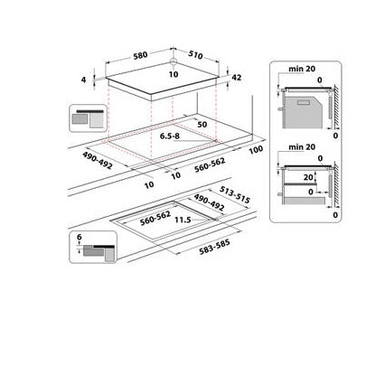 Hotpoint 60cm Ceramic Electric Hob - Black | HR612CH