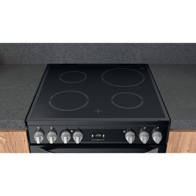 Hotpoint 60cm Electric Double Cooker with Ceramic Hob - Black | HDM67V9HCB/U