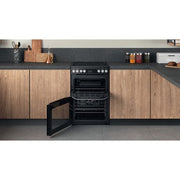 Hotpoint 60cm Electric Double Cooker with Ceramic Hob - Black | HDM67V9HCB/U