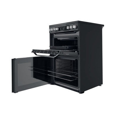Hotpoint 60cm Electric Double Cooker with Ceramic Hob - Black | HDM67V9HCB/U
