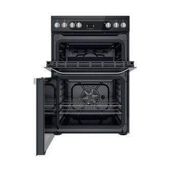 Hotpoint 60cm Electric Double Cooker with Ceramic Hob - Black | HDM67V9HCB/U