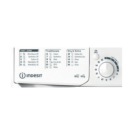 Indesit 8/6kg Freestanding Washer Dryer - White | EWDE861483W