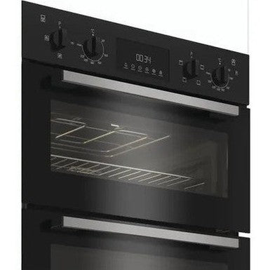 Indesit Built In Electric Fan Double Oven - Black | DII10DB