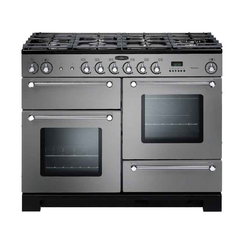 Rangemaster Kitchener 110cm Dual Fuel Range Cooker - Stainless Steel/Chrome | KCH110DFFSS/C